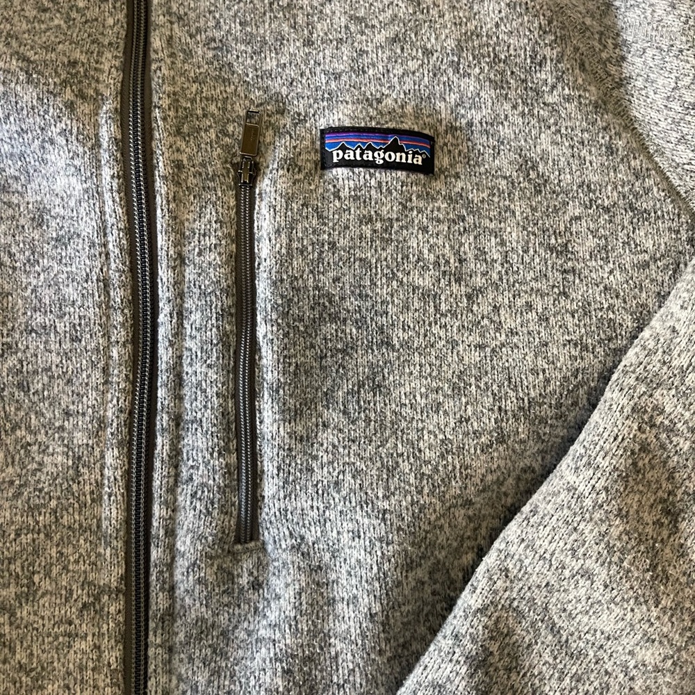 Patagonia Grey Fleece Zip Down. Size XL